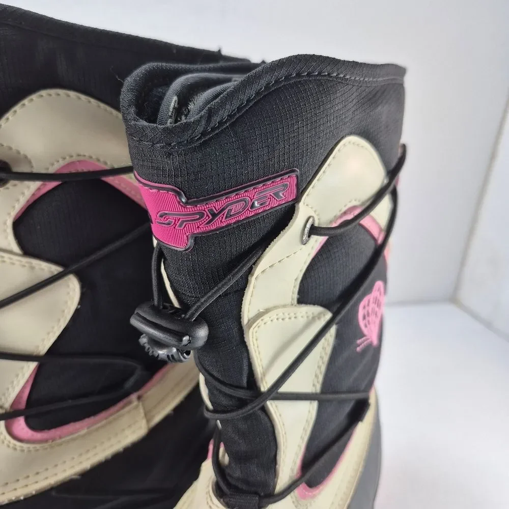 Spyder Insulated Snow Boots with Butterfly Logo, Kids/Youth Size 1 Cozy Retro...